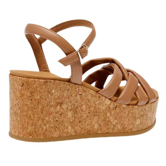 Anne Klein Tan Vinette Platform Wedge Sandals NEW Sz 9 - Picture 6 of 8